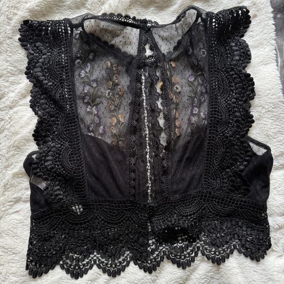Free People Bisoux Top in Black - Picture 4 of 5